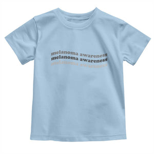 Melanoma Groovy Wavy Typography Toddler T Shirt Skin Cancer Warrior Gift TS12 Light Blue Print Your Wear