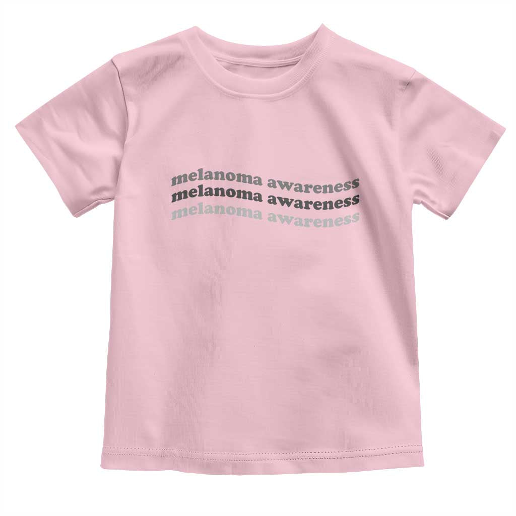 Melanoma Groovy Wavy Typography Toddler T Shirt Skin Cancer Warrior Gift TS12 Light Pink Print Your Wear