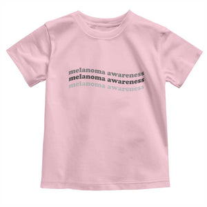 Melanoma Groovy Wavy Typography Toddler T Shirt Skin Cancer Warrior Gift TS12 Light Pink Print Your Wear