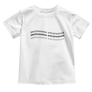 Melanoma Groovy Wavy Typography Toddler T Shirt Skin Cancer Warrior Gift TS12 White Print Your Wear