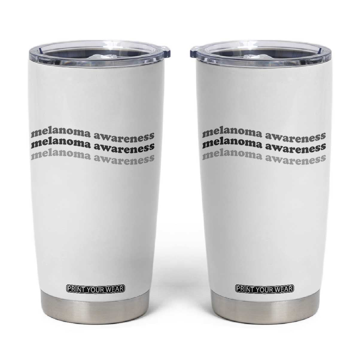 Melanoma Groovy Wavy Typography Tumbler Cup Skin Cancer Warrior Gift TS12 White Print Your Wear