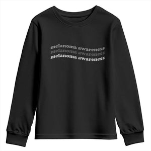Melanoma Groovy Wavy Typography Youth Sweatshirt Skin Cancer Warrior Gift TS12 Black Print Your Wear
