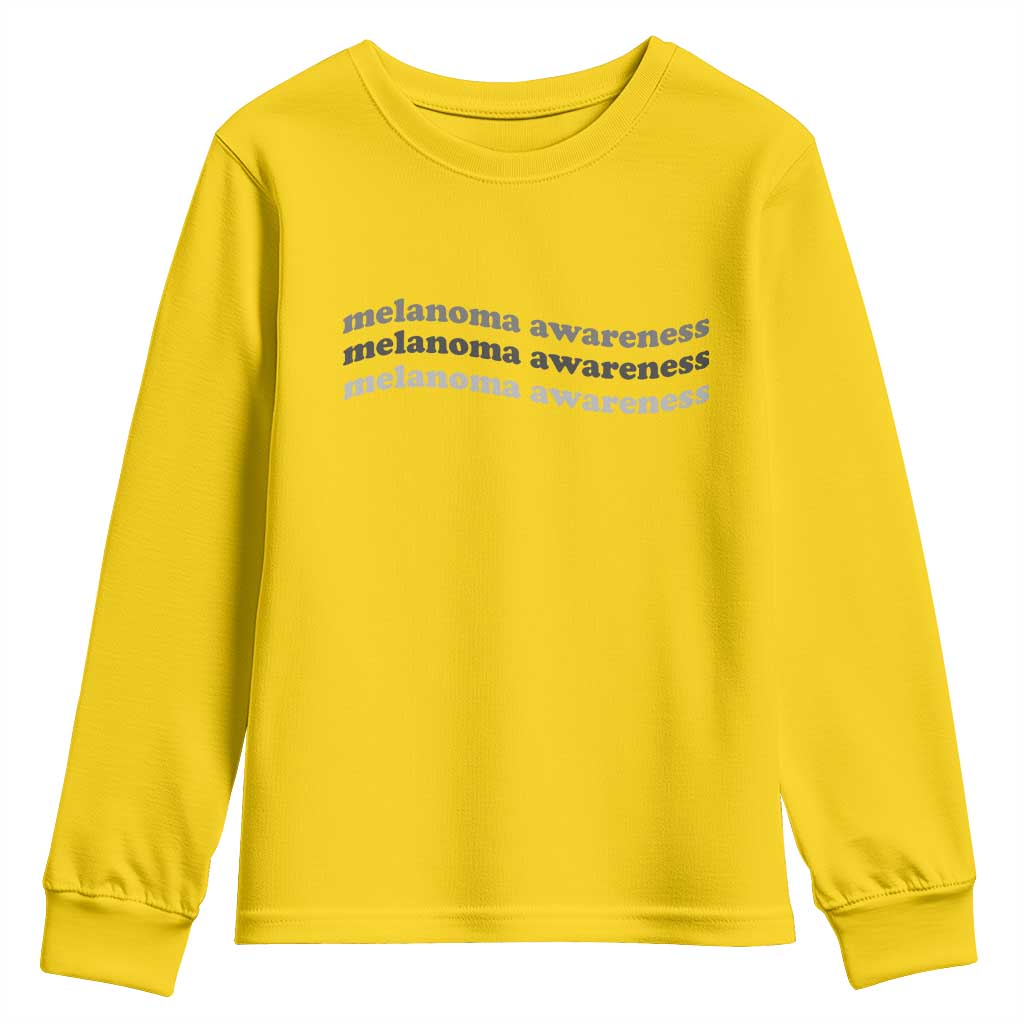 Melanoma Groovy Wavy Typography Youth Sweatshirt Skin Cancer Warrior Gift TS12 Daisy Print Your Wear