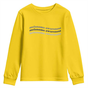Melanoma Groovy Wavy Typography Youth Sweatshirt Skin Cancer Warrior Gift TS12 Daisy Print Your Wear
