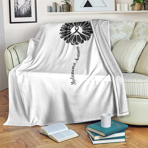 Melanoma Awareness Black Ribbon Flower Throw Blanket Skin Cancer Fighter Gift TS12 Print Your Wear