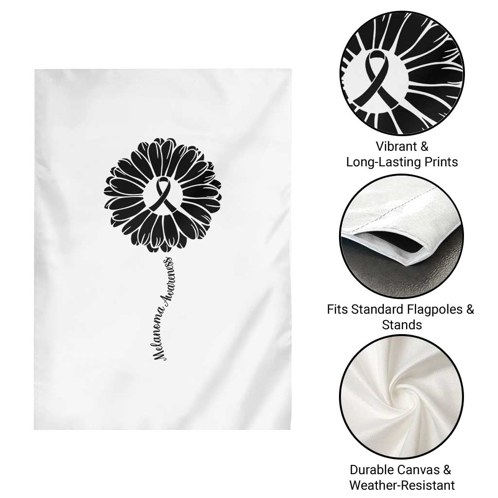 Melanoma Awareness Black Ribbon Flower Garden Flag Skin Cancer Fighter Gift TS12 Print Your Wear