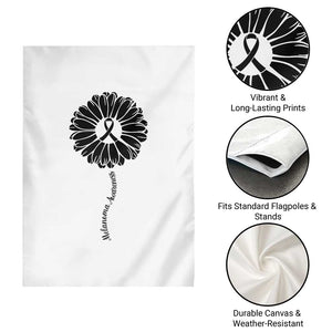 Melanoma Awareness Black Ribbon Flower Garden Flag Skin Cancer Fighter Gift TS12 Print Your Wear