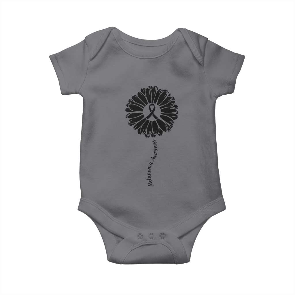 Melanoma Awareness Black Ribbon Flower Baby Onesie Skin Cancer Fighter Gift TS12 Charcoal Print Your Wear