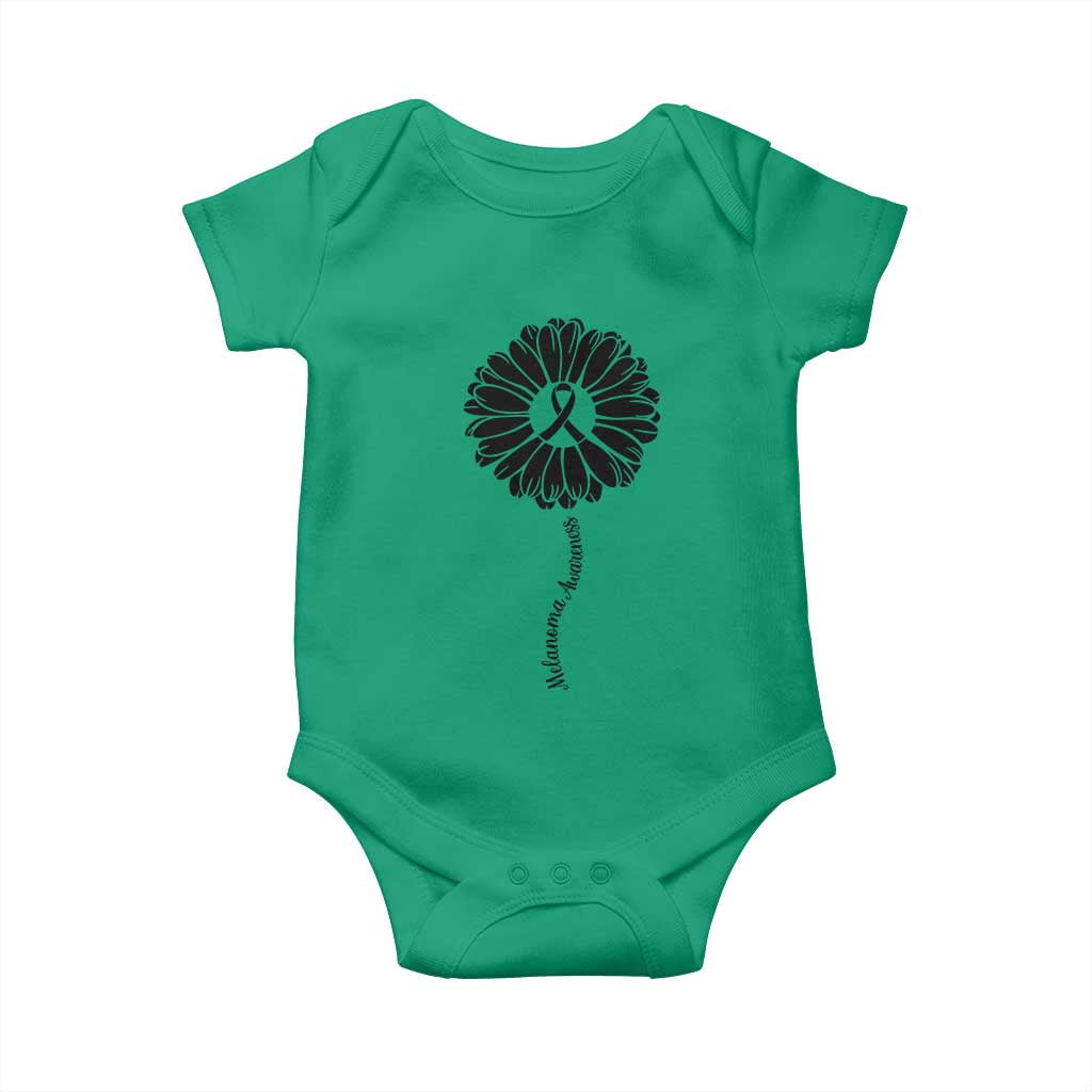 Melanoma Awareness Black Ribbon Flower Baby Onesie Skin Cancer Fighter Gift TS12 Irish Green Print Your Wear
