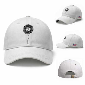 Melanoma Awareness Black Ribbon Flower Baseball Cap Skin Cancer Fighter Gift TS12 Baseball Cap Universal Fit White Print Your Wear