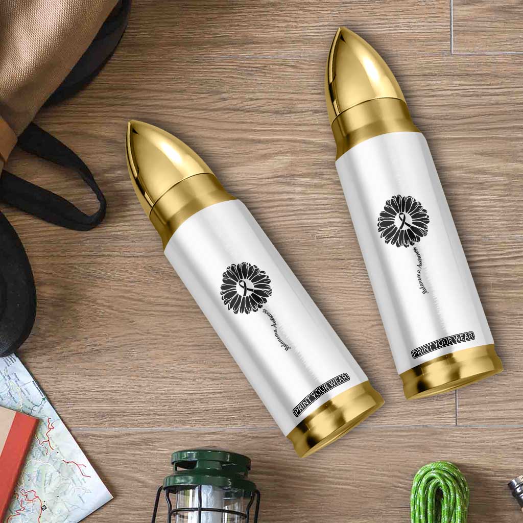 Melanoma Awareness Black Ribbon Flower Bullet Tumbler Skin Cancer Fighter Gift TS12 Print Your Wear