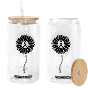 Melanoma Awareness Black Ribbon Flower Glass Can Skin Cancer Fighter Gift TS12 Print Your Wear