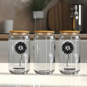 Melanoma Awareness Black Ribbon Flower Glass Can Skin Cancer Fighter Gift TS12 Print Your Wear