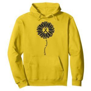 Melanoma Awareness Black Ribbon Flower Hoodie Skin Cancer Fighter Gift TS12 Daisy Print Your Wear