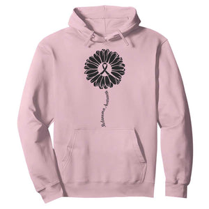 Melanoma Awareness Black Ribbon Flower Hoodie Skin Cancer Fighter Gift TS12 Light Pink Print Your Wear