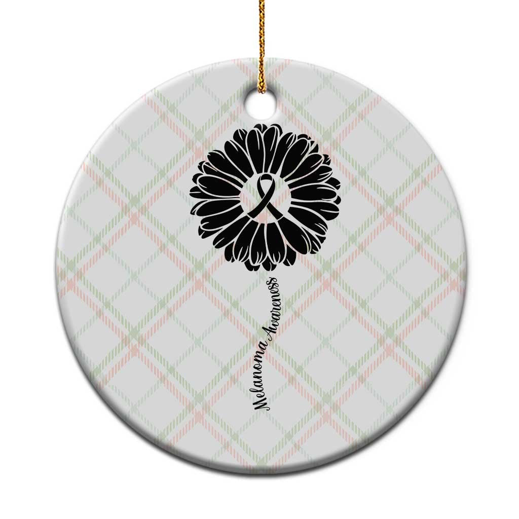 Melanoma Awareness Black Ribbon Flower Ceramic Ornament Skin Cancer Fighter Gift TS12 1pc Christmas Plaid Print Your Wear