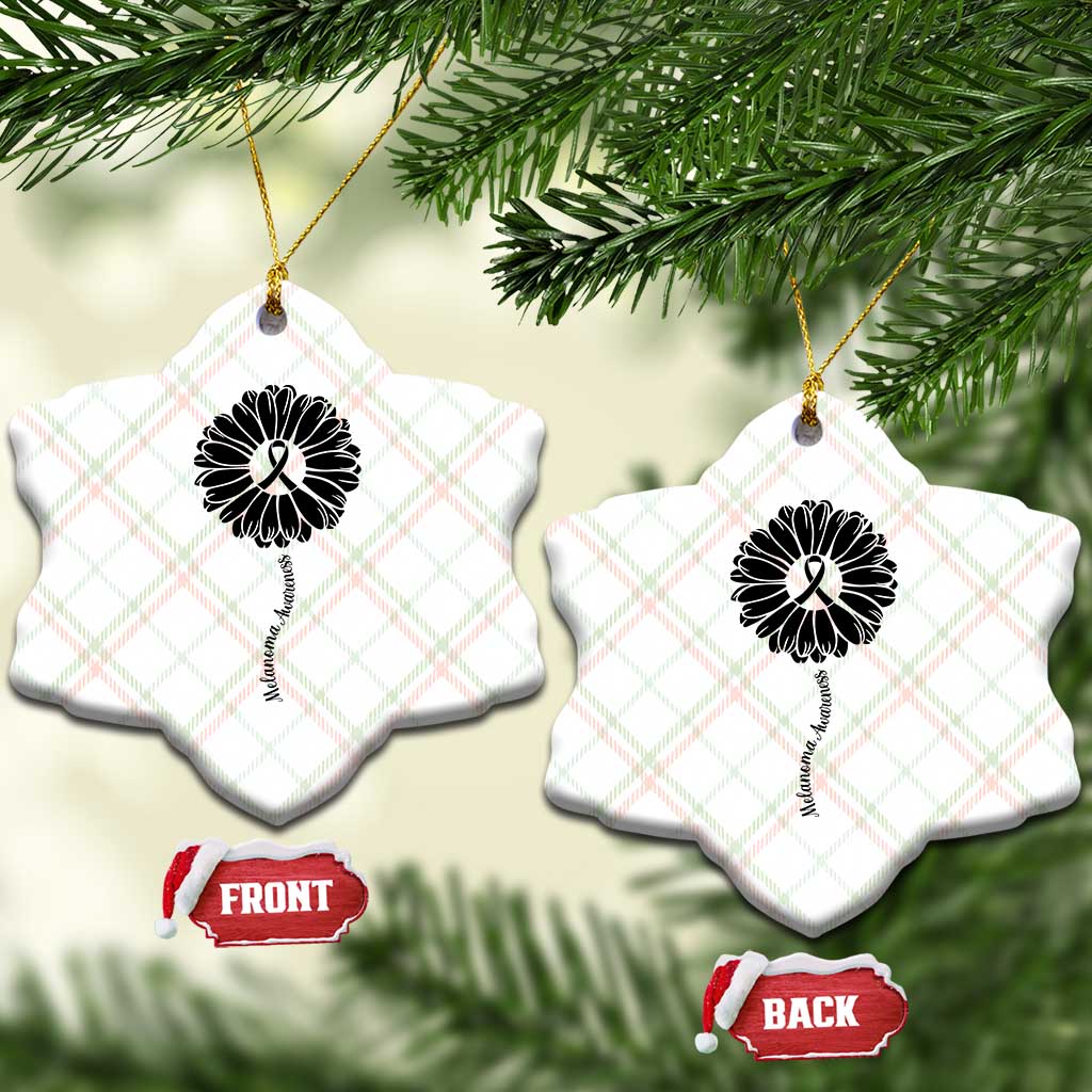Melanoma Awareness Black Ribbon Flower Ceramic Ornament Skin Cancer Fighter Gift TS12 Print Your Wear