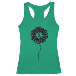 Melanoma Awareness Black Ribbon Flower Racerback Tank Top Skin Cancer Fighter Gift TS12 Irish Green Print Your Wear