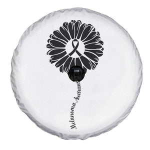 Melanoma Awareness Black Ribbon Flower Spare Tire Cover Skin Cancer Fighter Gift TS12 Print Your Wear