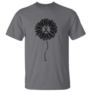 Melanoma Awareness Black Ribbon Flower T Shirt Skin Cancer Fighter Gift TS12 Charcoal Print Your Wear