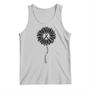 Melanoma Awareness Black Ribbon Flower Tank Top Skin Cancer Fighter Gift TS12 Ash Print Your Wear