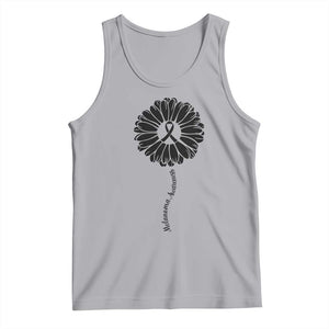Melanoma Awareness Black Ribbon Flower Tank Top Skin Cancer Fighter Gift TS12 Athletic Heather Print Your Wear