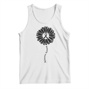 Melanoma Awareness Black Ribbon Flower Tank Top Skin Cancer Fighter Gift TS12 White Print Your Wear