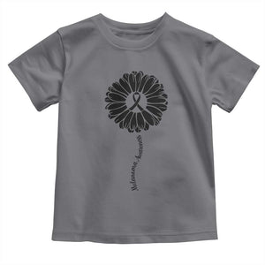 Melanoma Awareness Black Ribbon Flower Toddler T Shirt Skin Cancer Fighter Gift TS12 Charcoal Print Your Wear