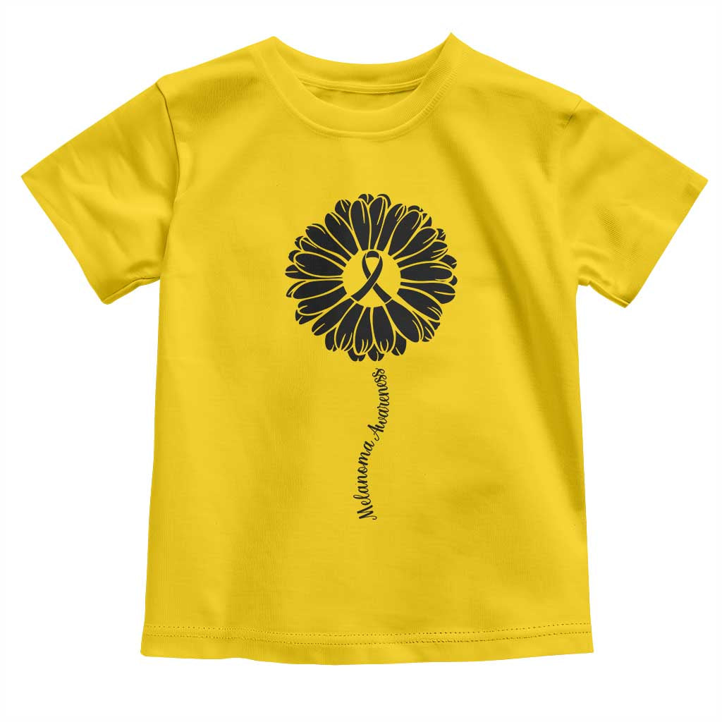 Melanoma Awareness Black Ribbon Flower Toddler T Shirt Skin Cancer Fighter Gift TS12 Daisy Print Your Wear