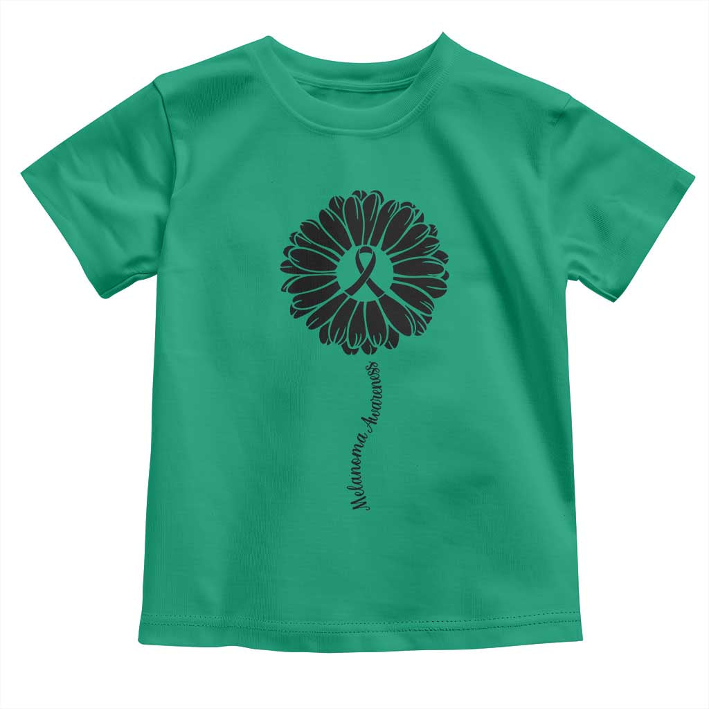 Melanoma Awareness Black Ribbon Flower Toddler T Shirt Skin Cancer Fighter Gift TS12 Irish Green Print Your Wear