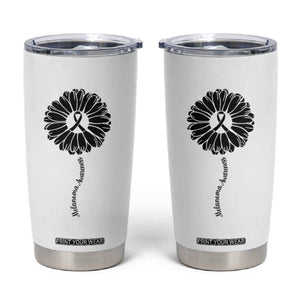 Melanoma Awareness Black Ribbon Flower Tumbler Cup Skin Cancer Fighter Gift TS12 White Print Your Wear