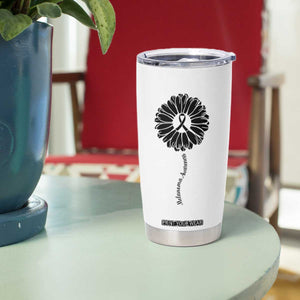 Melanoma Awareness Black Ribbon Flower Tumbler Cup Skin Cancer Fighter Gift TS12 Print Your Wear