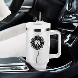 Melanoma Awareness Black Ribbon Flower Tumbler With Handle Skin Cancer Fighter Gift TS12 Print Your Wear