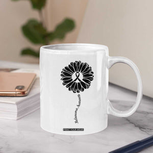 Melanoma Awareness Black Ribbon Flower Coffee Mug Skin Cancer Fighter Gift TS12 Print Your Wear