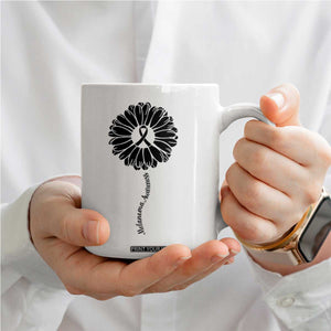 Melanoma Awareness Black Ribbon Flower Coffee Mug Skin Cancer Fighter Gift TS12 Print Your Wear