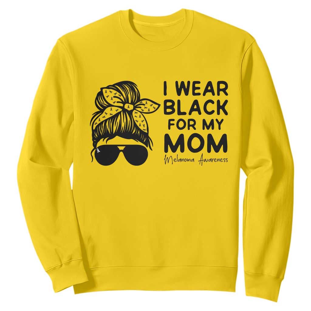 I Wear Black For My Mom Sweatshirt Melanoma Awareness Family Gift TS12 Daisy Print Your Wear