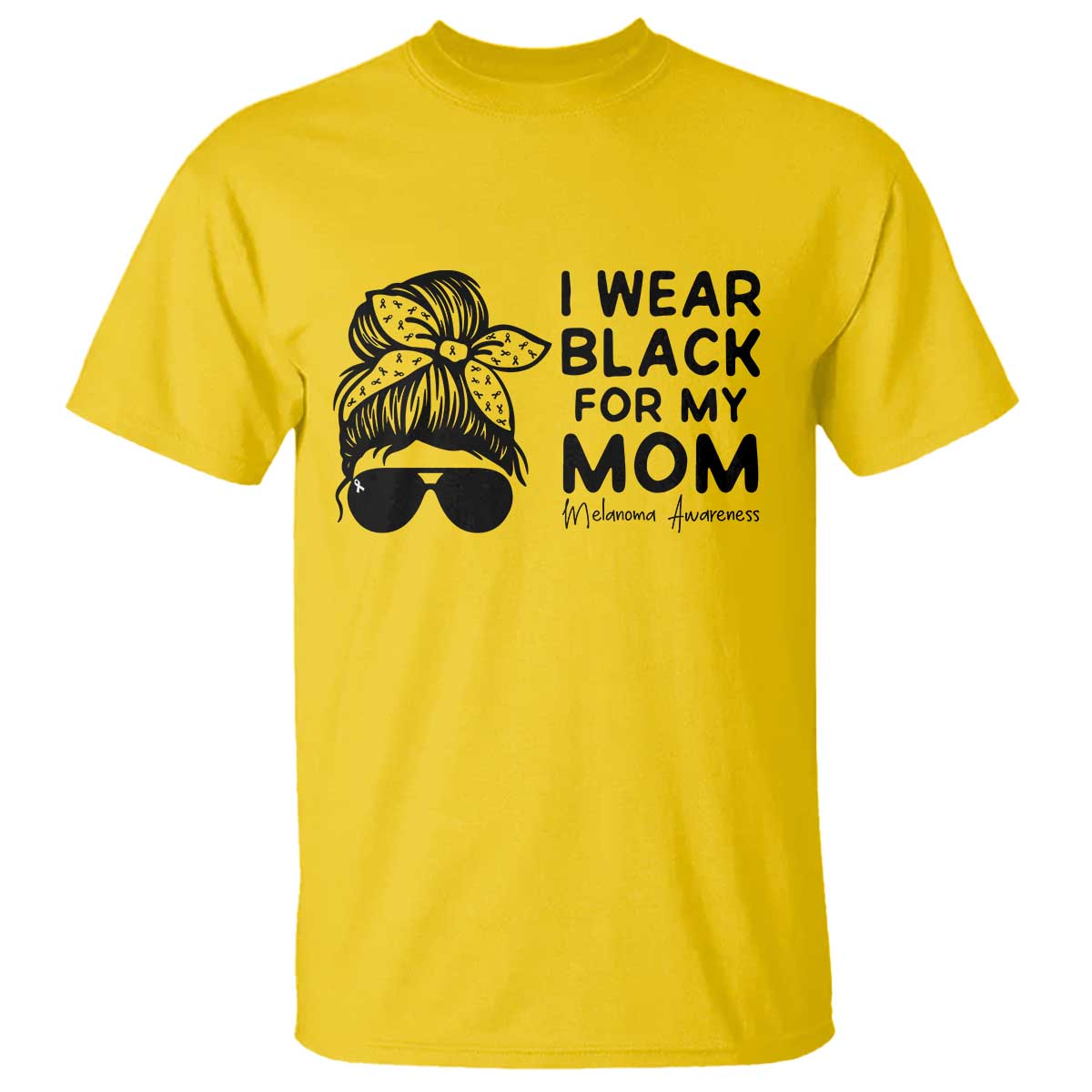 I Wear Black For My Mom T Shirt Melanoma Awareness Family Gift TS12 Daisy Print Your Wear