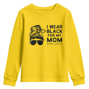 I Wear Black For My Mom Youth Sweatshirt Melanoma Awareness Family Gift TS12 Daisy Print Your Wear