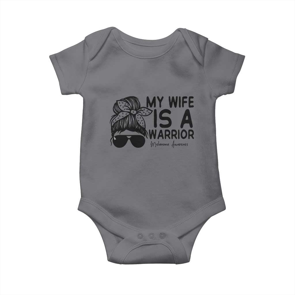 My Wife Is A Warrior Baby Onesie Melanoma Awareness Husband Gift TS12 Charcoal Print Your Wear