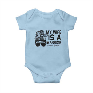 My Wife Is A Warrior Baby Onesie Melanoma Awareness Husband Gift TS12 Light Blue Print Your Wear