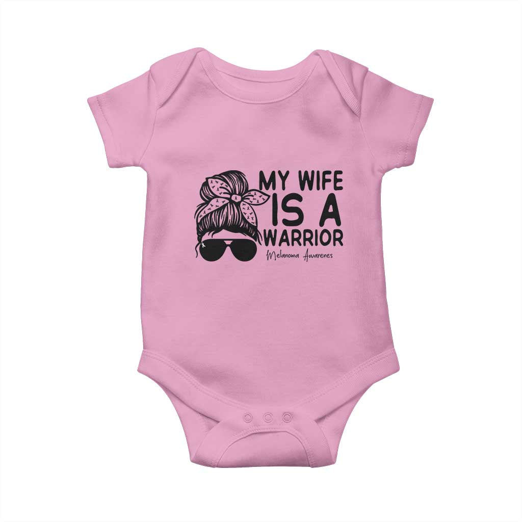 My Wife Is A Warrior Baby Onesie Melanoma Awareness Husband Gift TS12 Light Pink Print Your Wear