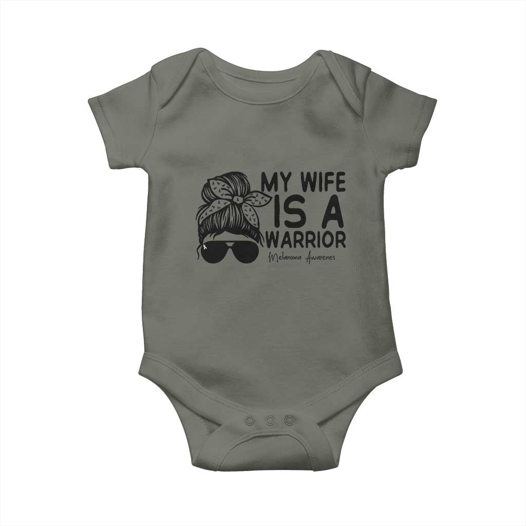 My Wife Is A Warrior Baby Onesie Melanoma Awareness Husband Gift TS12 Military Green Print Your Wear