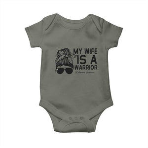 My Wife Is A Warrior Baby Onesie Melanoma Awareness Husband Gift TS12 Military Green Print Your Wear