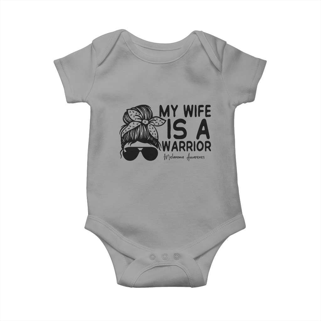 My Wife Is A Warrior Baby Onesie Melanoma Awareness Husband Gift TS12 Sport Gray Print Your Wear