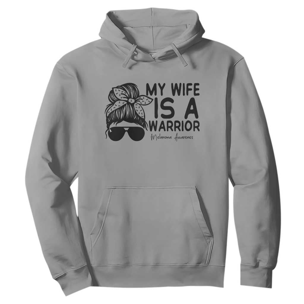 My Wife Is A Warrior Hoodie Melanoma Awareness Husband Gift TS12 Sport Gray Print Your Wear