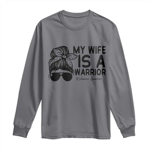 My Wife Is A Warrior Long Sleeve Shirt Melanoma Awareness Husband Gift TS12 Charcoal Print Your Wear