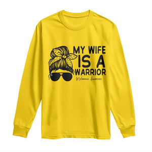 My Wife Is A Warrior Long Sleeve Shirt Melanoma Awareness Husband Gift TS12 Daisy Print Your Wear