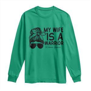 My Wife Is A Warrior Long Sleeve Shirt Melanoma Awareness Husband Gift TS12 Irish Green Print Your Wear
