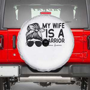 My Wife Is A Warrior Spare Tire Cover Melanoma Awareness Husband Gift TS12 White Print Your Wear