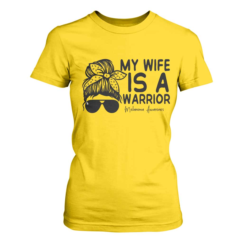 My Wife Is A Warrior T Shirt For Women Melanoma Awareness Husband Gift TS12 Daisy Print Your Wear